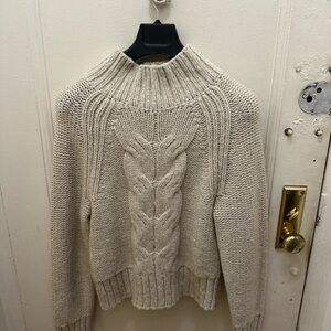 Banana Republic Wool Cable-Knit Sweater Cream Small